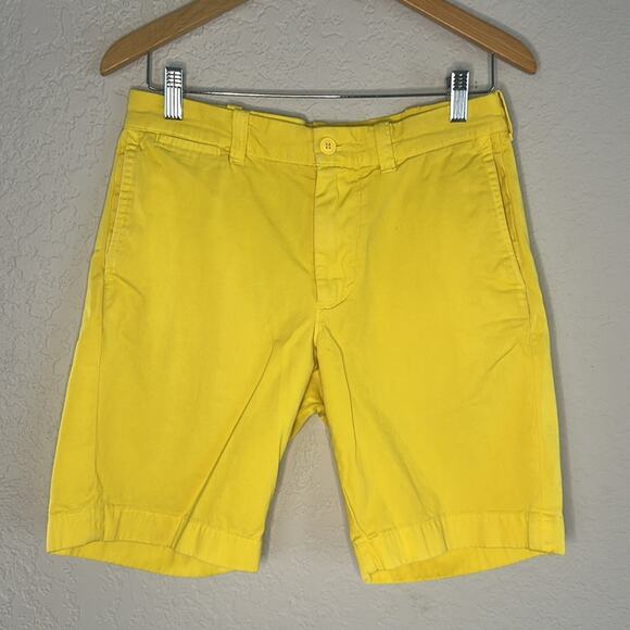 J. Crew Cotton Yellow Stanton Twill Mens Shorts Size 29 Walking Spring Vacation - Picture 1 of 8